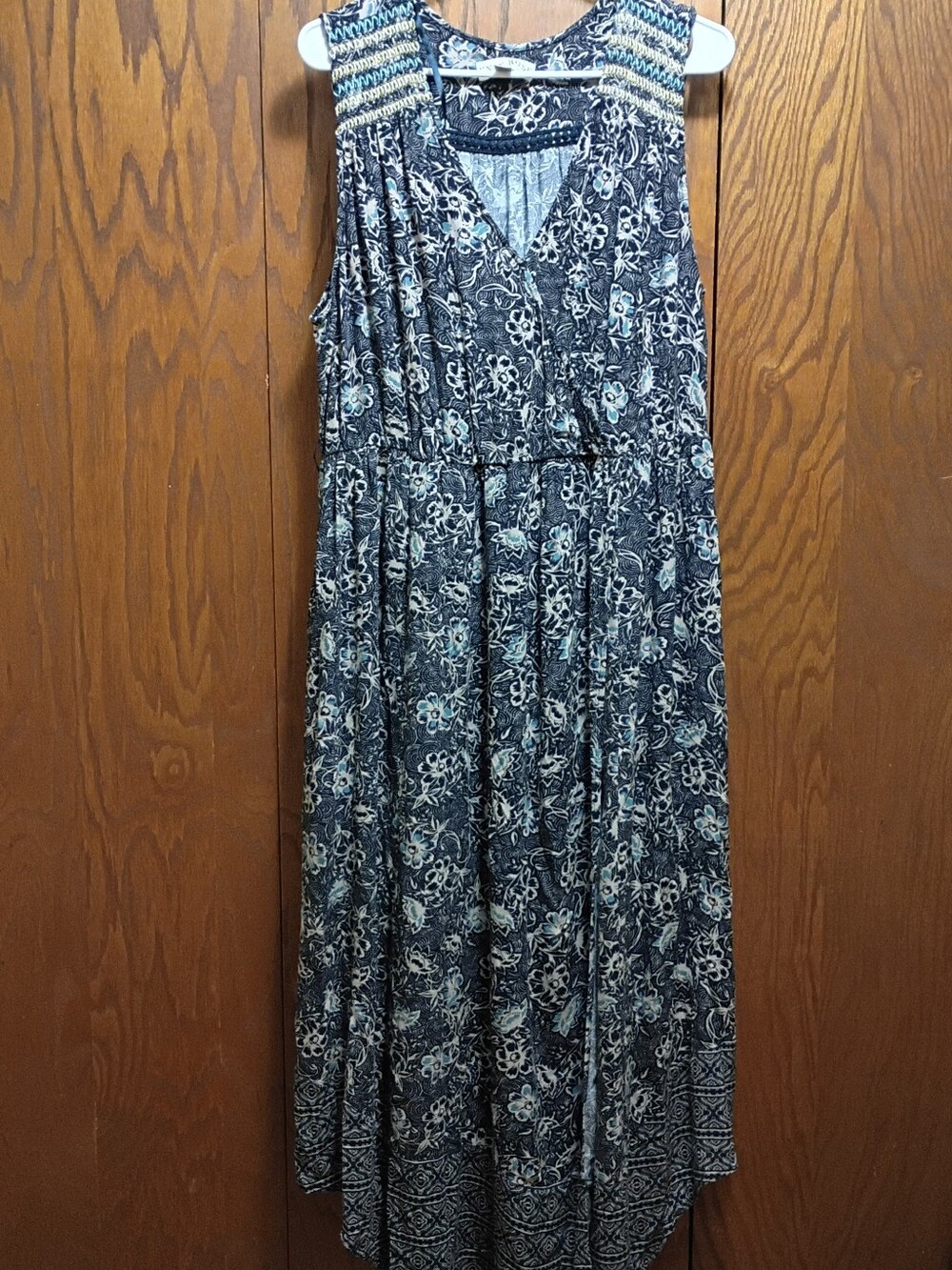 Knox Rose Navy and Cream Floral Maxi Dress .Size XXL